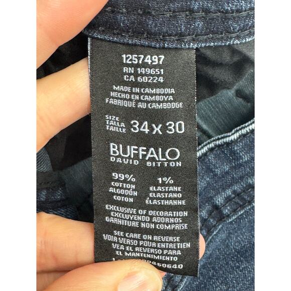 Buffalo David Bitton Men's Jackson-X Straight Stretch Blue Denim Jeans - 34x29 - Picture 5 of 5